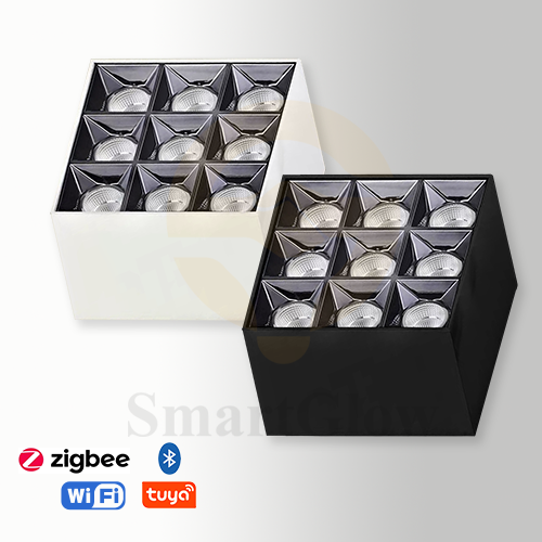 【SG724】Multi-head White/Black with Reflector Surface Mounted Rectangle LED Downlight