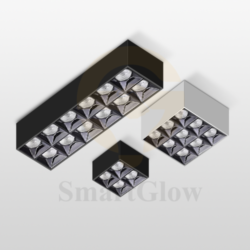 【SG724】Multi-head White/Black with Reflector Surface Mounted Rectangle LED Downlight