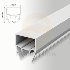 Slim Hidden Aluminum Curtain Tracks Profile With Led Lighting for Stretch Ceiling