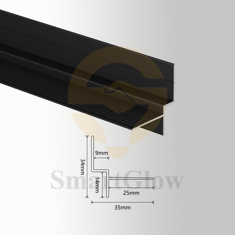 【SGK02】Shadow Gap Aluminum Wall Skirting Board Profile With Led Lighting