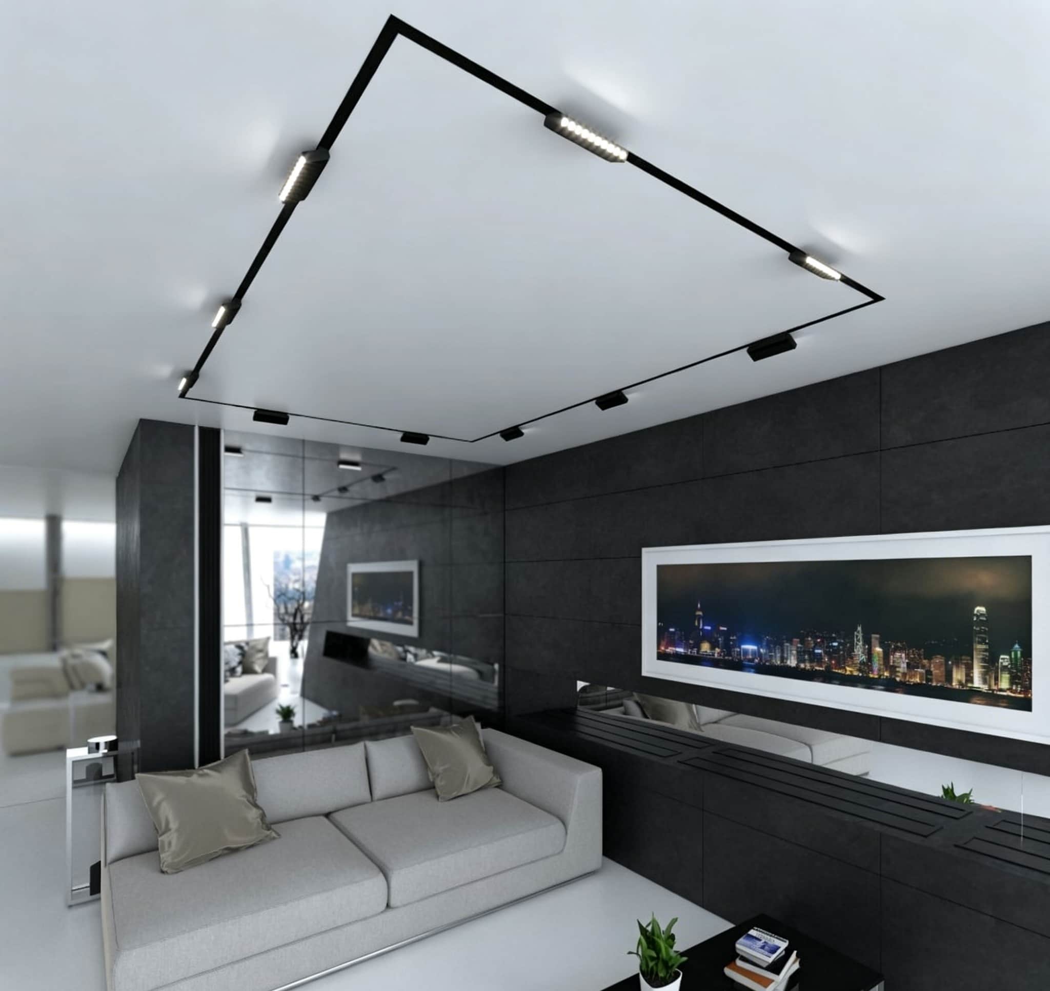 1.6-inch PVC Film Stretch Tension Ceiling Recessed Magnetic Track Profile