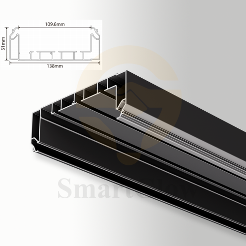 4.3-inch Recessed Mounted Curtain Triple Track Rail Aluminum Profiles With Led Lighting