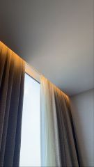 PVC Stretch Ceiling Recessed LED Curtain Double Rail Aluminum Profiles