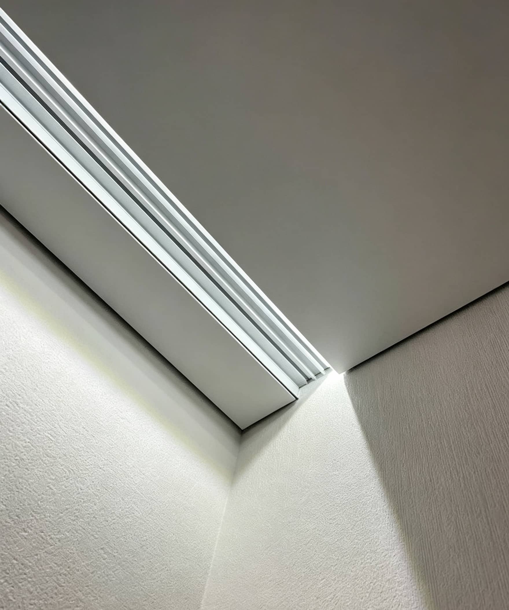 【SGC18】3.4-inch Recessed Curtain Double Track With LED Lighting Aluminum Profile