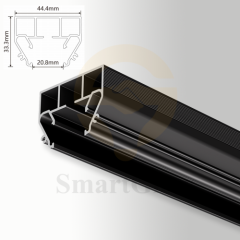 Ceiling Mounted Recessed Curtain Thin Single Track Profile With Led Lighting