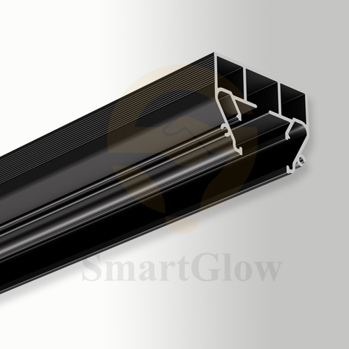 Ceiling Mounted Recessed Curtain Thin Single Track Profile With Led Lighting