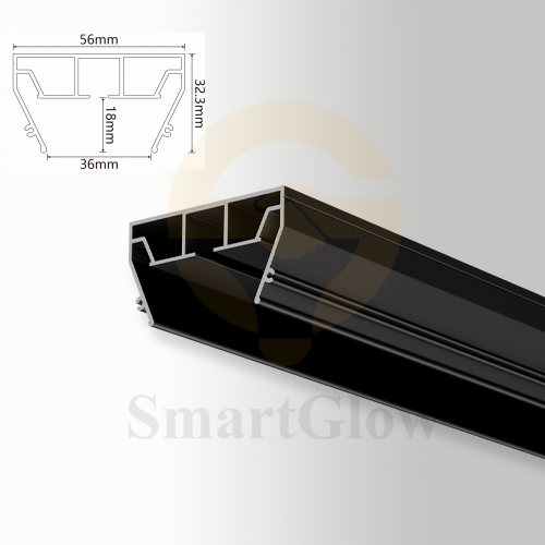 Built-in Ceiling LED Lighting Hidden Curtain Track Profile for Stretch Ceiling