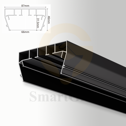 Recessed LED Double Track Curtain Aluminium Profile With LED Strips Lighting