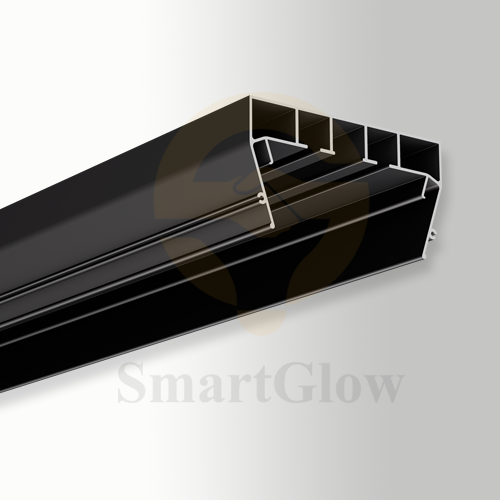 Recessed LED Double Track Curtain Aluminium Profile With LED Strips Lighting