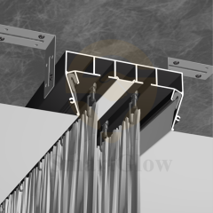 Recessed LED Double Track Curtain Aluminium Profile With LED Strips Lighting
