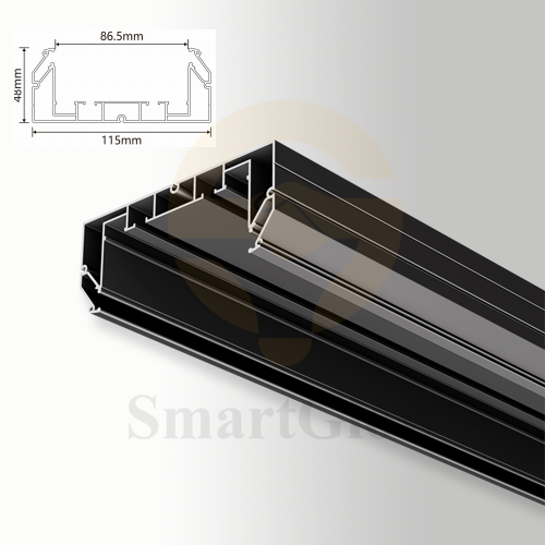 【SGC18】3.4-inch Recessed Curtain Double Track With LED Lighting Aluminum Profile