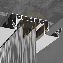 【SGC18】3.4-inch Recessed Curtain Double Track With LED Lighting Aluminum Profile