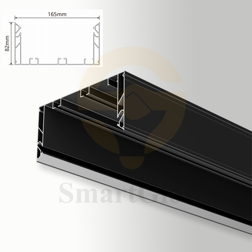 6.9-inch Recessed LED Curtain Track PVC Film Stretch Ceiling Anodized Profile