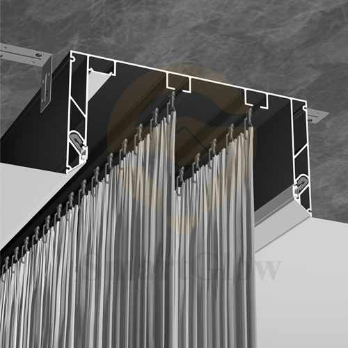 6.9-inch Recessed LED Curtain Track PVC Film Stretch Ceiling Anodized Profile