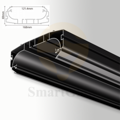 Hidden Curtain Double Track Aluminum Profile With LED Lighting for PVC Stretch Ceiling
