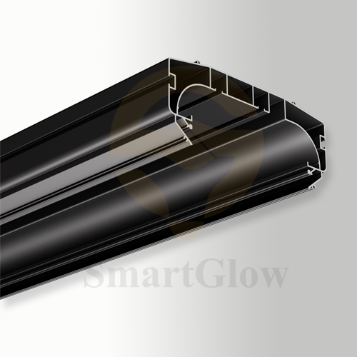 Hidden Curtain Double Track Aluminum Profile With LED Lighting for PVC Stretch Ceiling