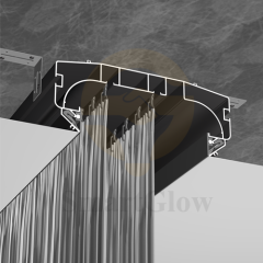Hidden Curtain Double Track Aluminum Profile With LED Lighting for PVC Stretch Ceiling