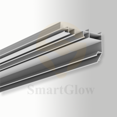 Hidden Curtain Double Track Rail Aluminium Rail With LED Lighting