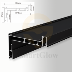 Recessed LED Double Track Curtain Aluminium Profile for Stretch Ceiling