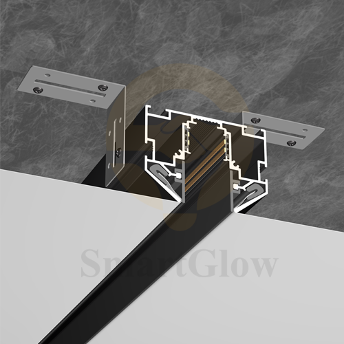 220V PVC Film Stretch Ceiling Magnetic Lighting Track Aluminum Profile - Low Profile