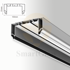 Recessed LED Lighting Double Track Curtain Aluminium Profile for Stretch Ceiling