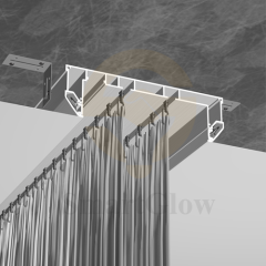 1m 2m PVC Stretch Ceiling Recessed LED Curtain Double Track  Aluminum Profile