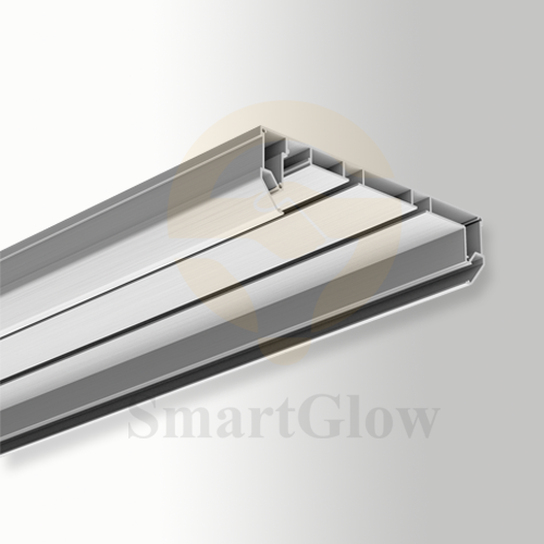 Ceiling Recessed Curtain Double Track Aluminum Profile With Led Lighting