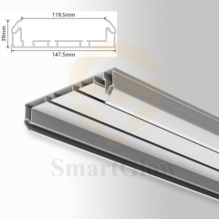 Ceiling Recessed Curtain Double Track Aluminum Profile With Led Lighting