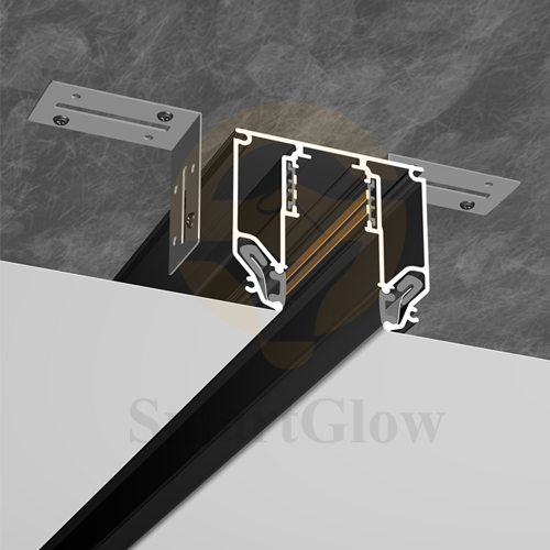 48V Stretch Ceiling Led Magnetic Track Lighting Aluminium Rail System