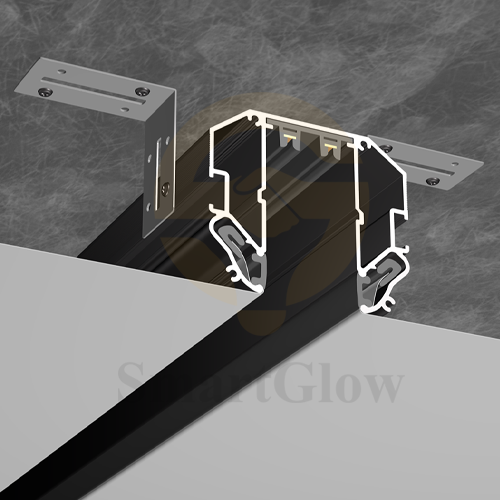 【SGM25F】48V Recessed LED Magnetic Track Lighting Rail Profile Suitable for Stretch Ceiling