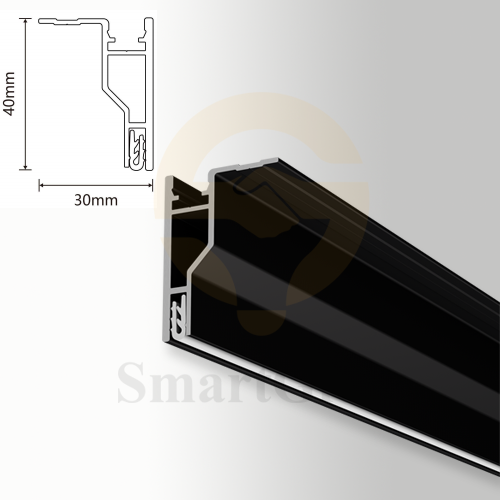 Stretch Ceiling Shadow Gap Wall Aluminum Profile With LED Strips Diffuser Channel