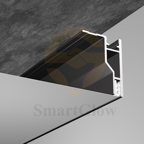 Stretch Ceiling Shadow Gap Wall Aluminum Profile With LED Strips Diffuser Channel
