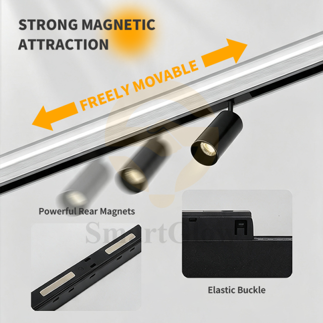 48V Modular LED Office Magnetic Track Light fixtures - 3CCT Dimmable