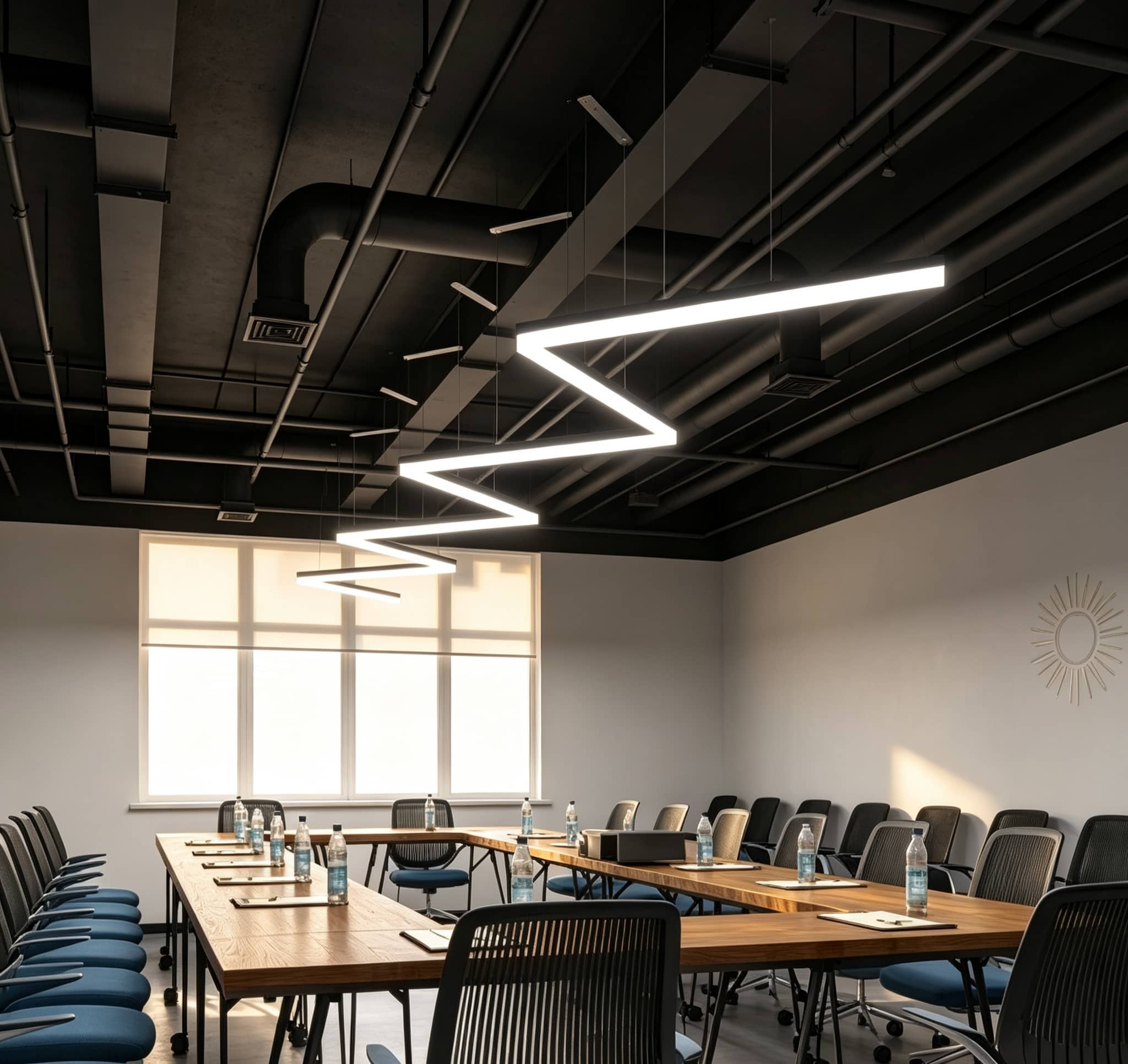 3CCT Dimmable Commercial Straight Office Pendant Light Fixture LED Linear Lighting
