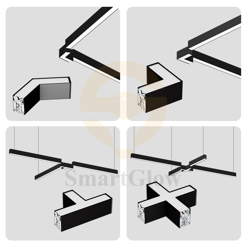 48V Dimmable Linear V-Shaped Pendant Lighting Connectors