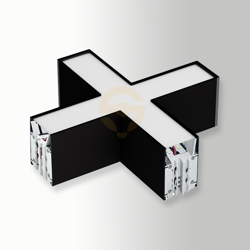 Commercial LED X-Shaped Office Linear Pendant Light Connectors