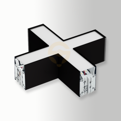 Commercial LED X-Shaped Office Linear Pendant Light Connectors