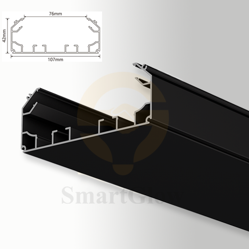 Hidden Curtain Stretch Ceiling Aluminum Profile With LED Lighting