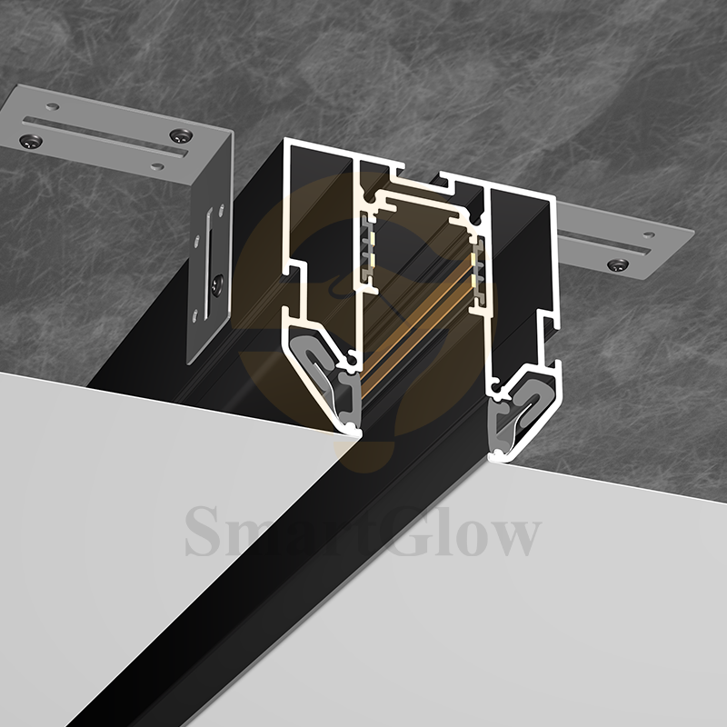 48V Recessed LED Magnetic Track Aluminium Profile for Stretch Ceiling