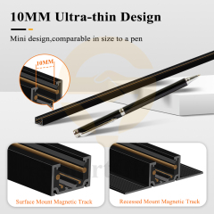 Surface Mounted Vertical Corner - Surface Mounted Magnetic Track Rail Accessories