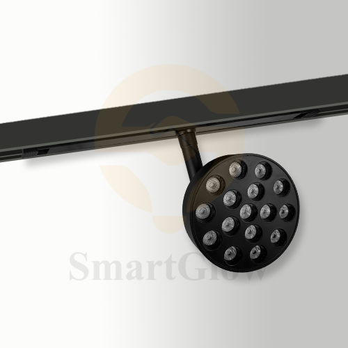 3000K-6000K Adjustable LED Magnetic Track Round Grille Light - 48V