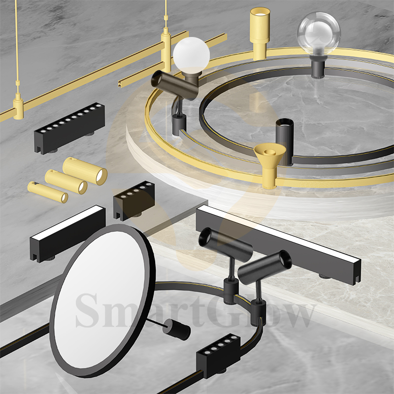 curved magnetic track light