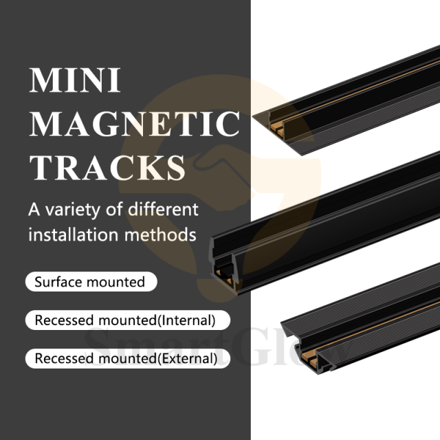 24V Thin Surface Magnetic Track Rail - 1/2/3m