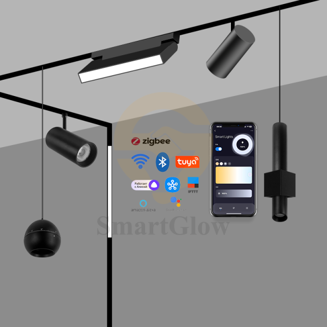Commercial Adjustable LED Magnetic Track Spotlights - 15°/24°/36° Beam Angle