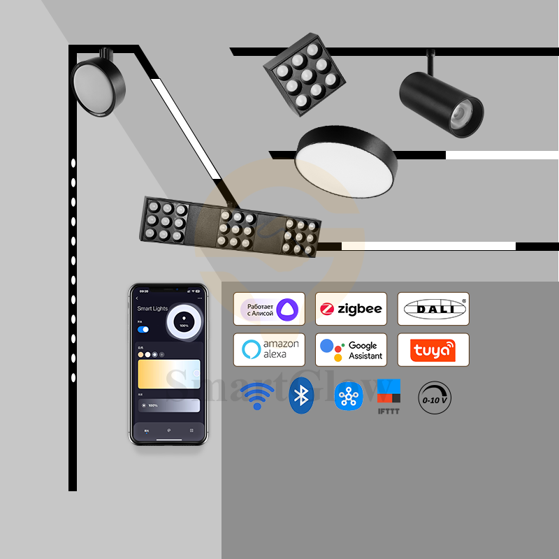 Low Voltage Adjustable Magnetic Track Rectangle Anti Glare Grille Light