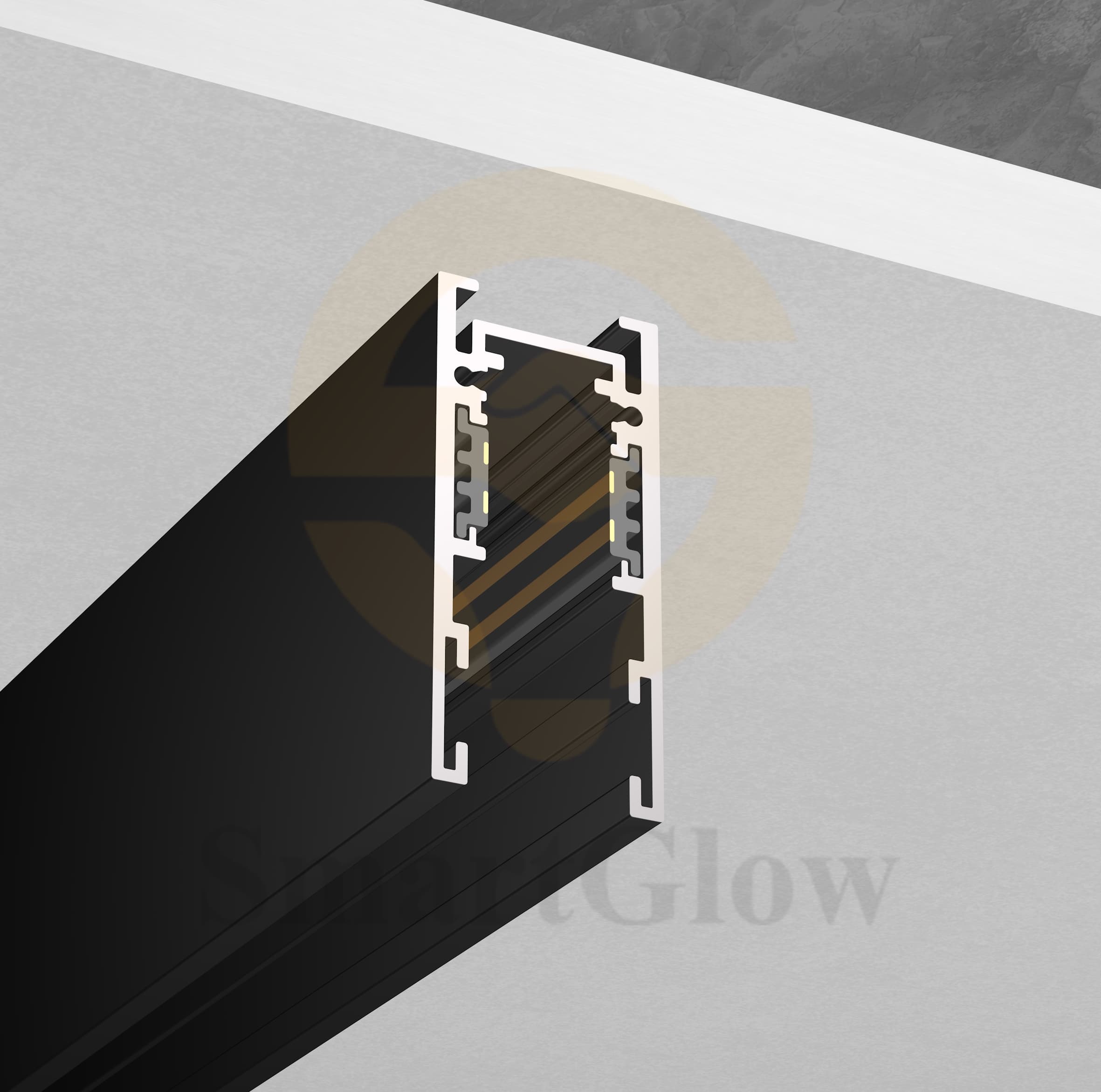 Thin Surface/Hanging Mounted Aluminium LED Magnetic Track - 1/2/3m