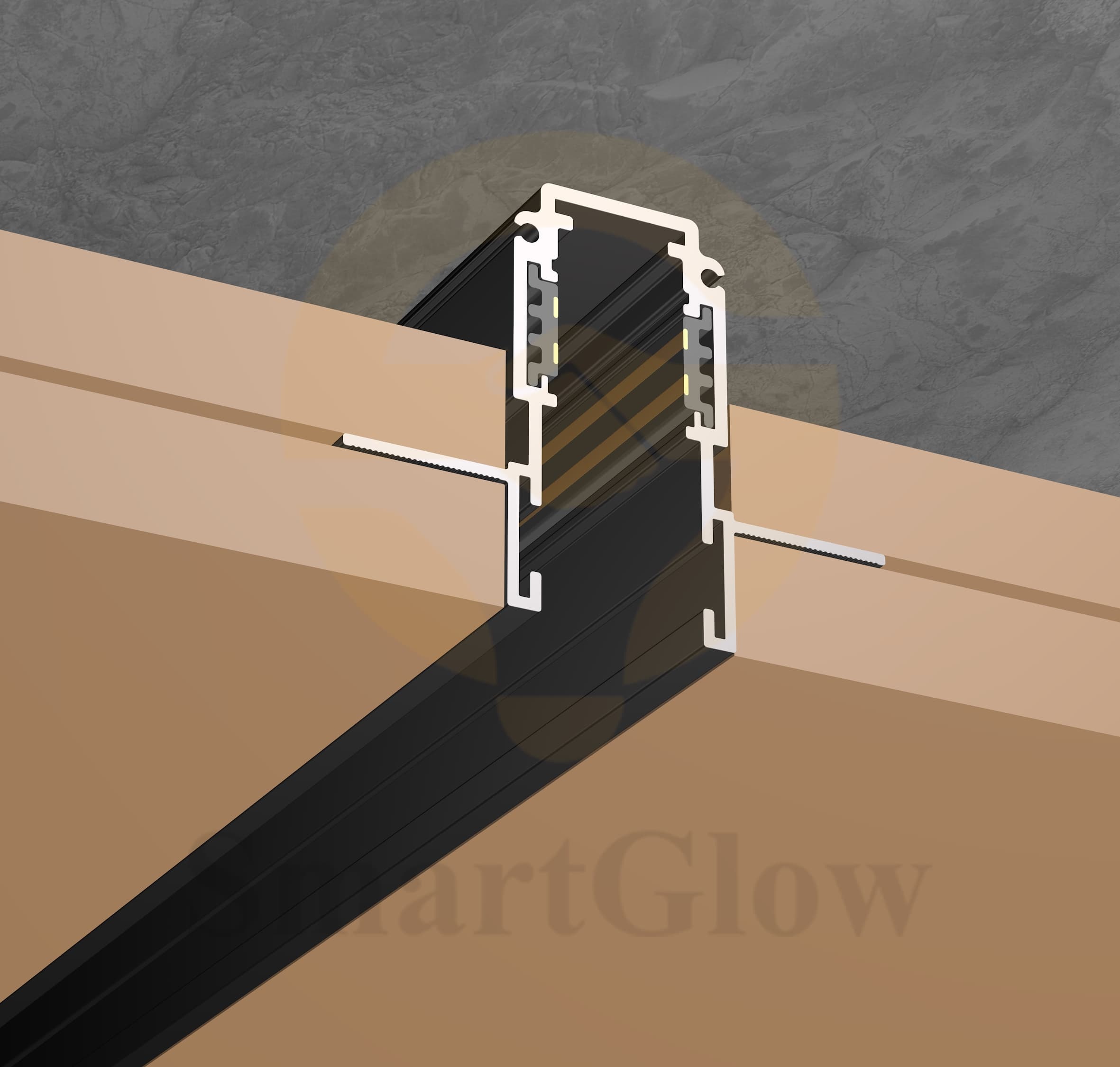 Slim 48V Recessed Magnetic Track Rail System