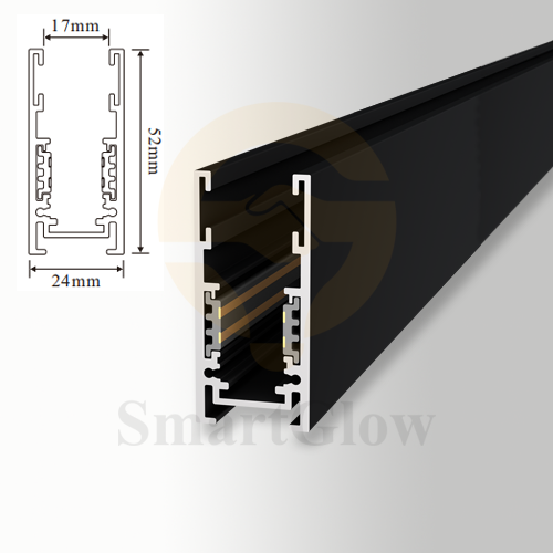 Thin Surface/Hanging Mounted Aluminium LED Magnetic Track - 1/2/3m