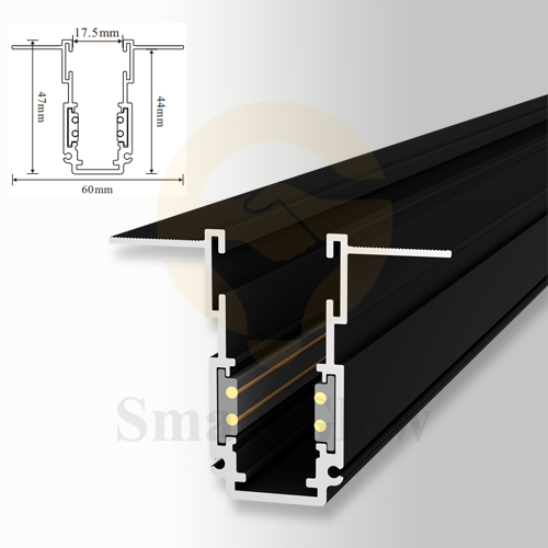 48V Thin Trimless LED Magnetic Track System - 1/2/3m