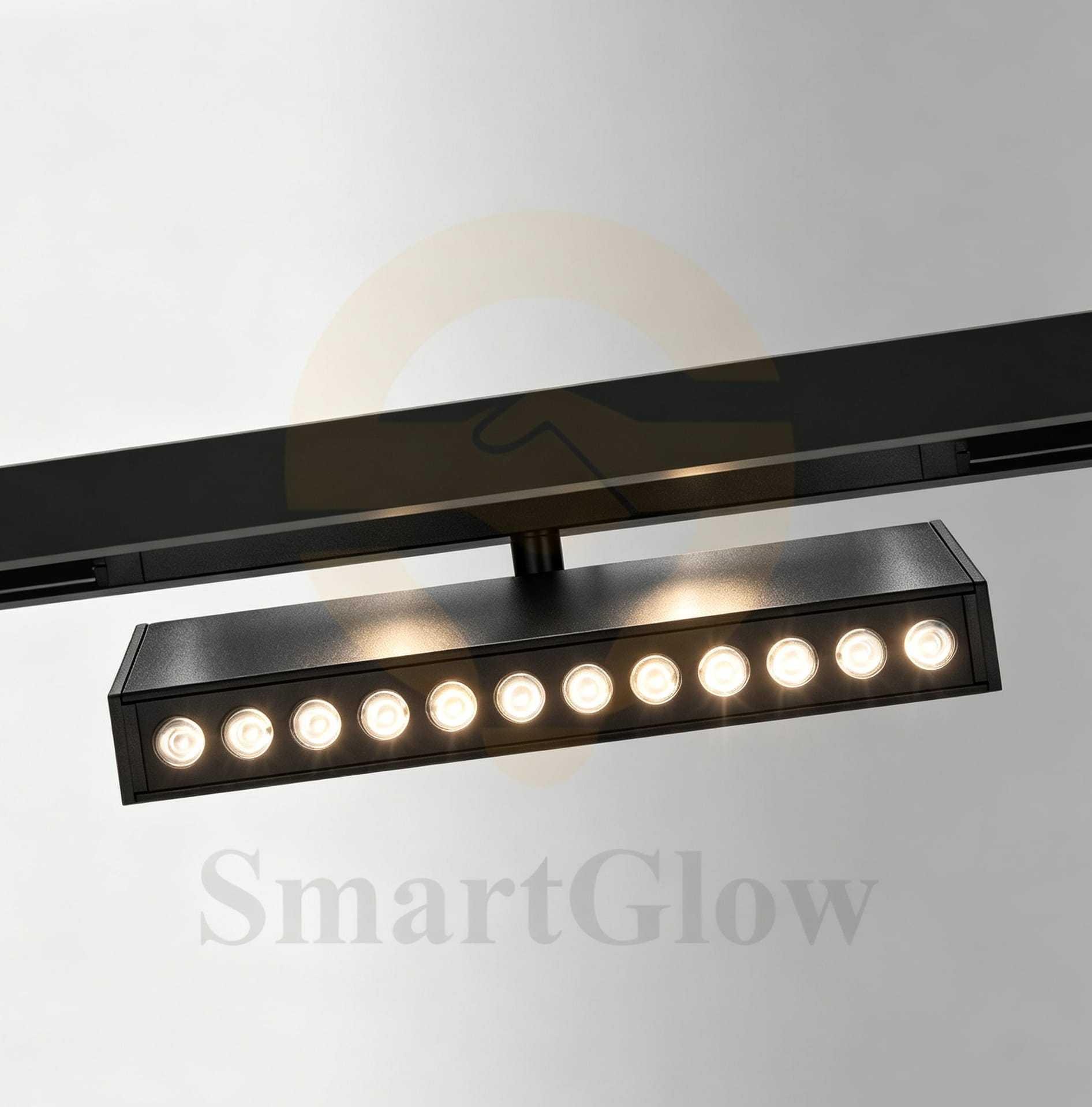 Commercial Black 220V Magnetic Track Adjustable Rectangle Grille Lights 10W